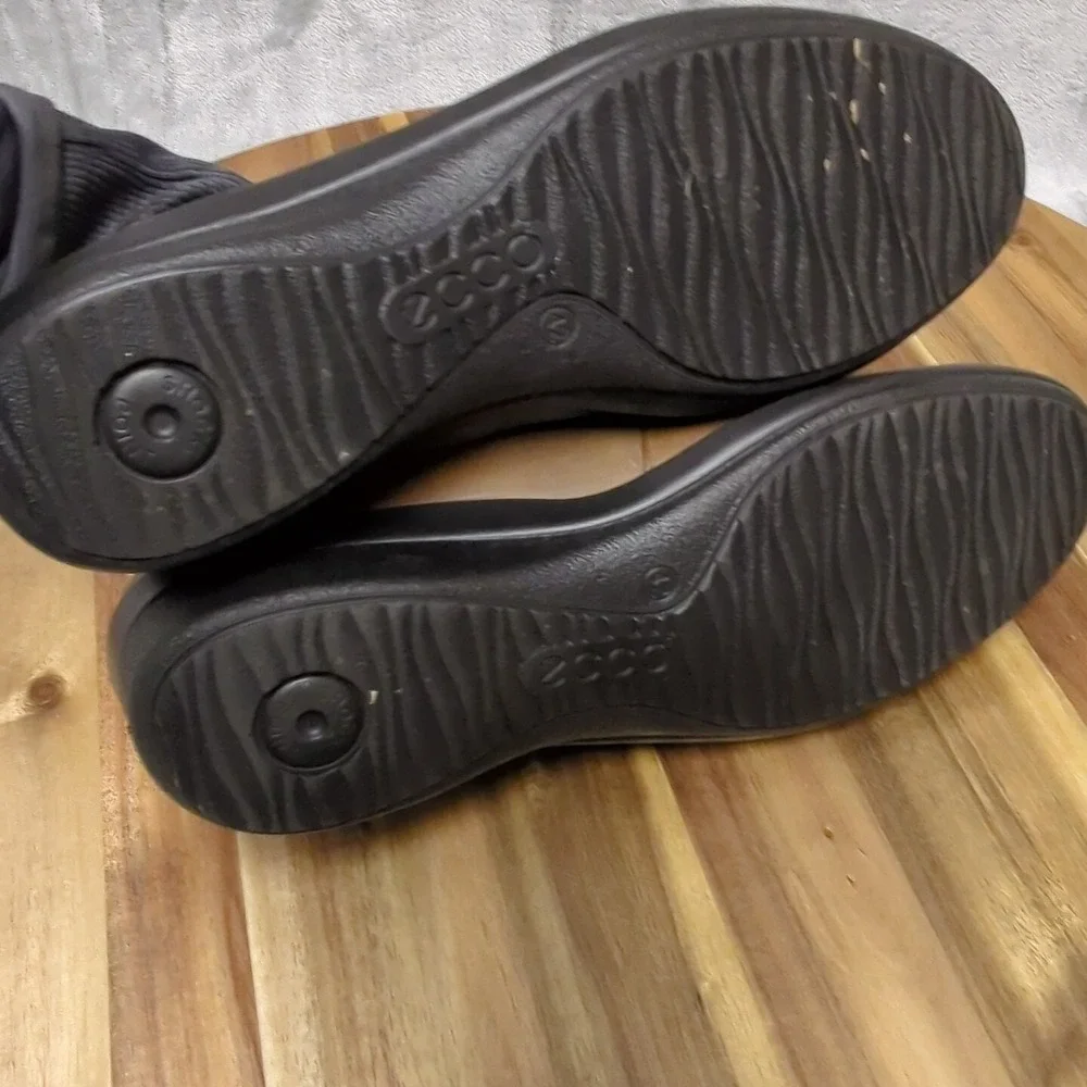ECCO Slip On Leather Loafer Wedge Heels Brown Women's SZ EU‎ 42 US 11 / 11.5